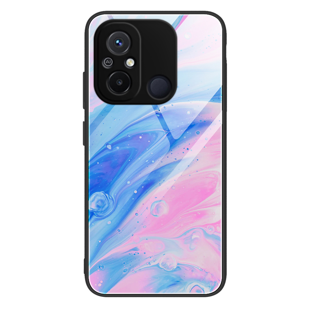 

Für Xiaomi Redmi 11a 4g / 12c 4g Telefonhülle Marmormuster Temperiertes Glas + PC + TPU -schutzhilfe - DL05, Xiaomi Redmi 11A 4G