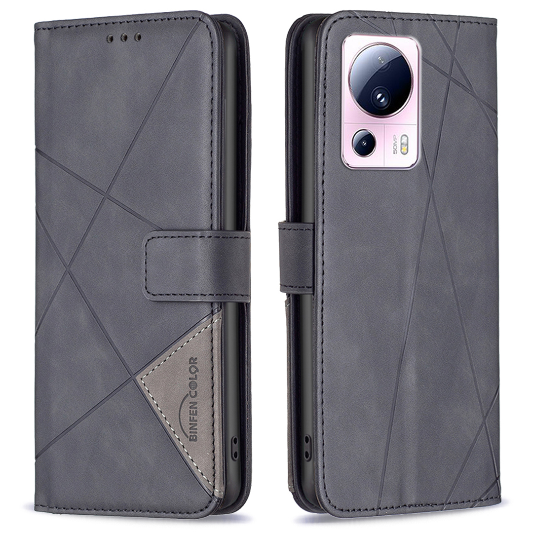 

Binfen Color BF Impressierte Muster Serie-2-stil 05 Telefonhülle Für Xiaomi 13 Lite / Civi 2 5G Telefonabdeckungsstand Wallet - Schwarz, Xiaomi 13 Lite