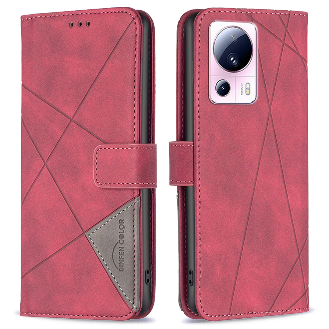 

Binfen Color BF Impressierte Muster Serie-2-stil 05 Telefonhülle Für Xiaomi 13 Lite / Civi 2 5G Telefonabdeckungsstand Wallet - Rot, Xiaomi 13 Lite