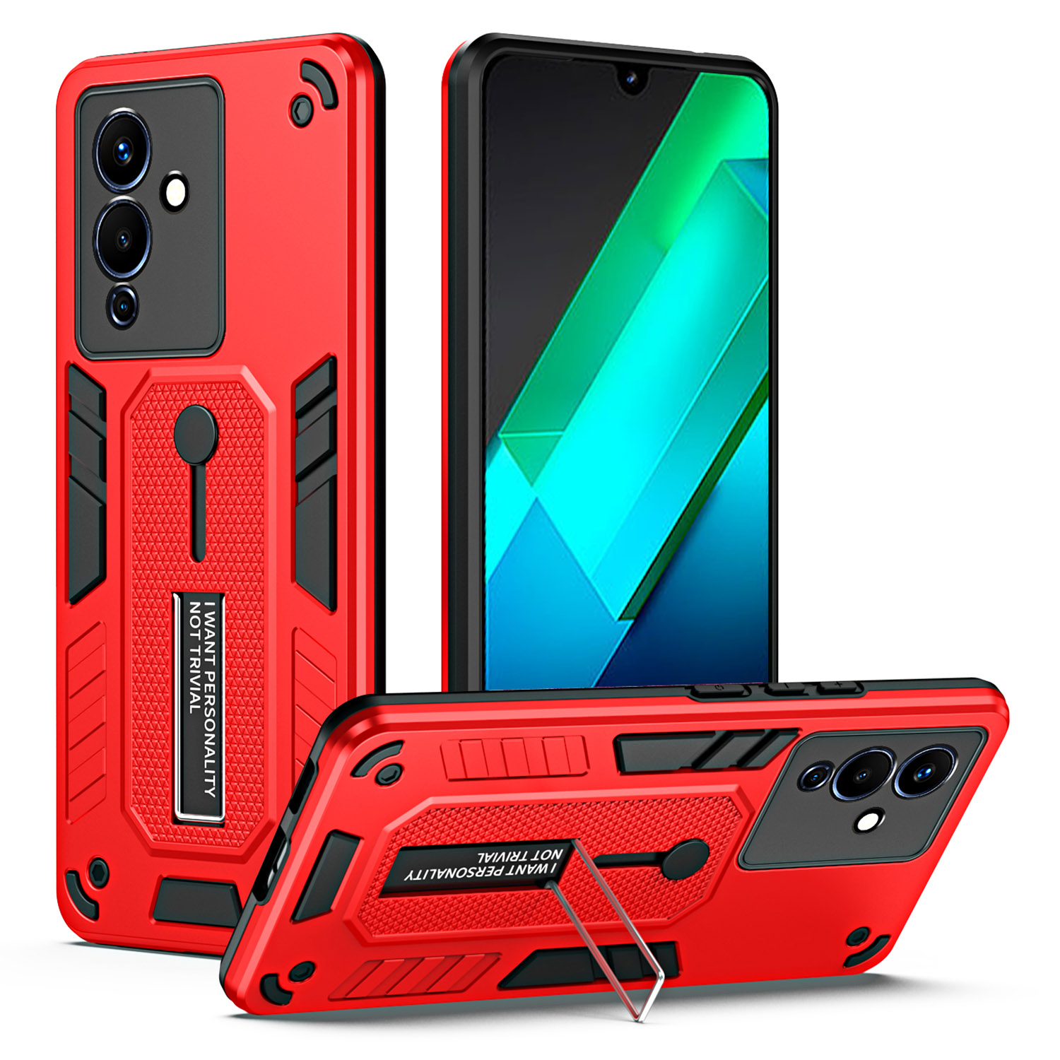 

Kickstand Pc+tpu-telefonfall Für Infinix Note 12 G96 4G Drop-soach-mobiltelefonabdeckung - Rot, Infinix Note 12 G96 4G