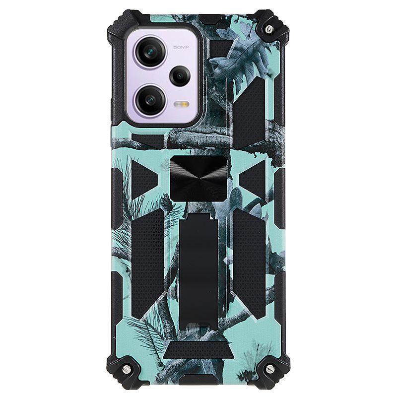 

Für Xiaomi Redmi Note 12 5g / Anmerkung 12 5G (China) / Poco X5 5G Telefonkoffer Camouflage Kickstand Cover - Hellgrün, Xiaomi Redmi Note 12 5G (China)