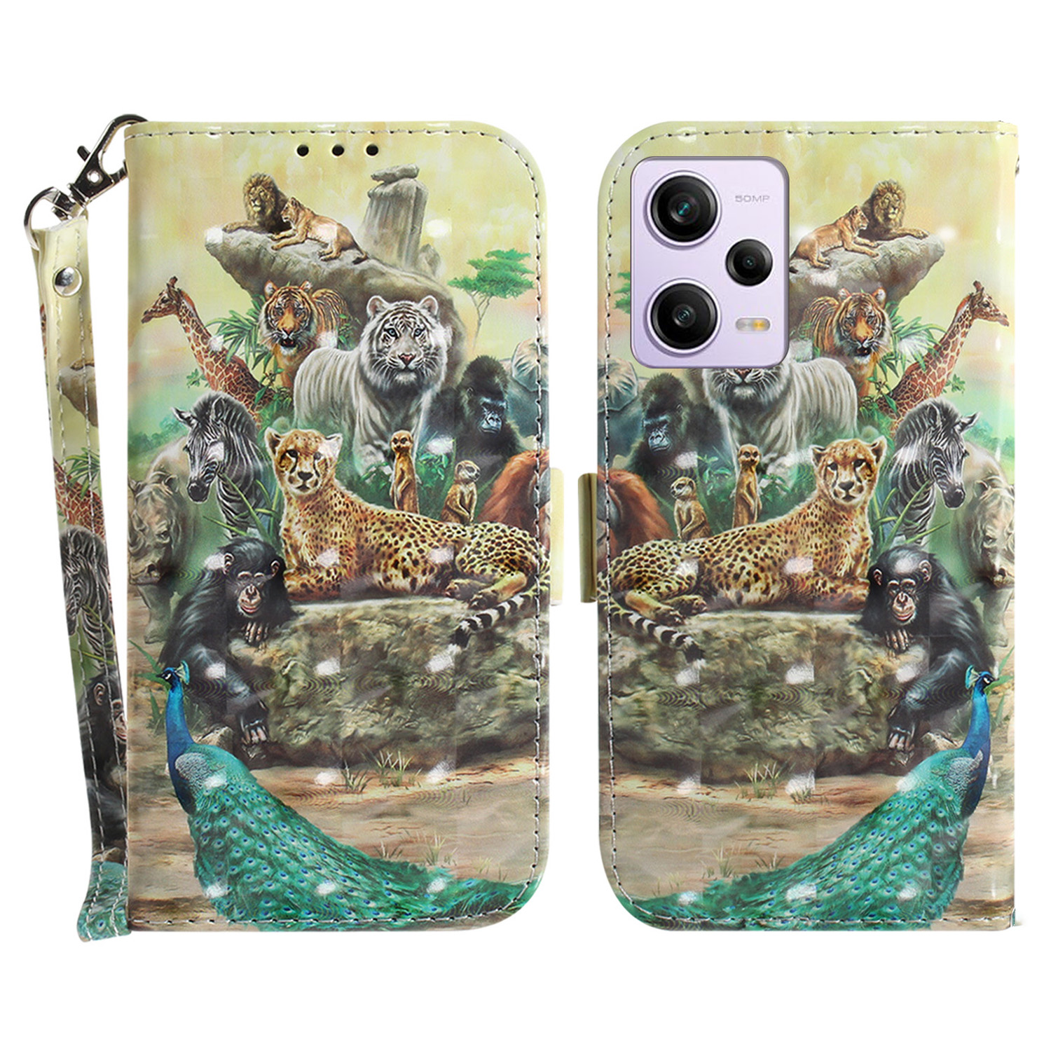 

Für Xiaomi Redmi Note 12 Pro 5G (China) / Hinweis 12 Pro 5g / Hinweis 12 Pro Speed ​​5g / Poco X5 Pro 5G PU Leather Telefon Hülle Ständer - Tiere, Xiaomi Redmi Note 12 Pro 5G