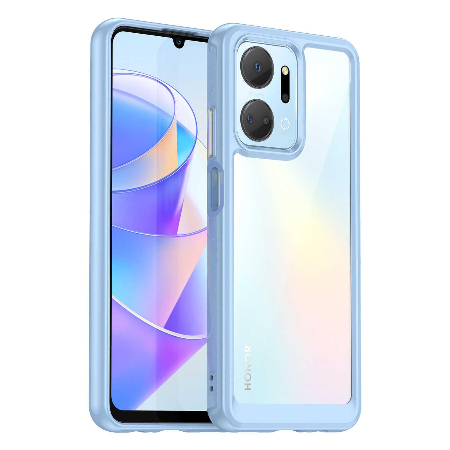 

Für Ehren X7a 5G Clear Phone Case TPU + Acryl Anti-drop-handyabdeckung - Blau, Honor X7a 5G