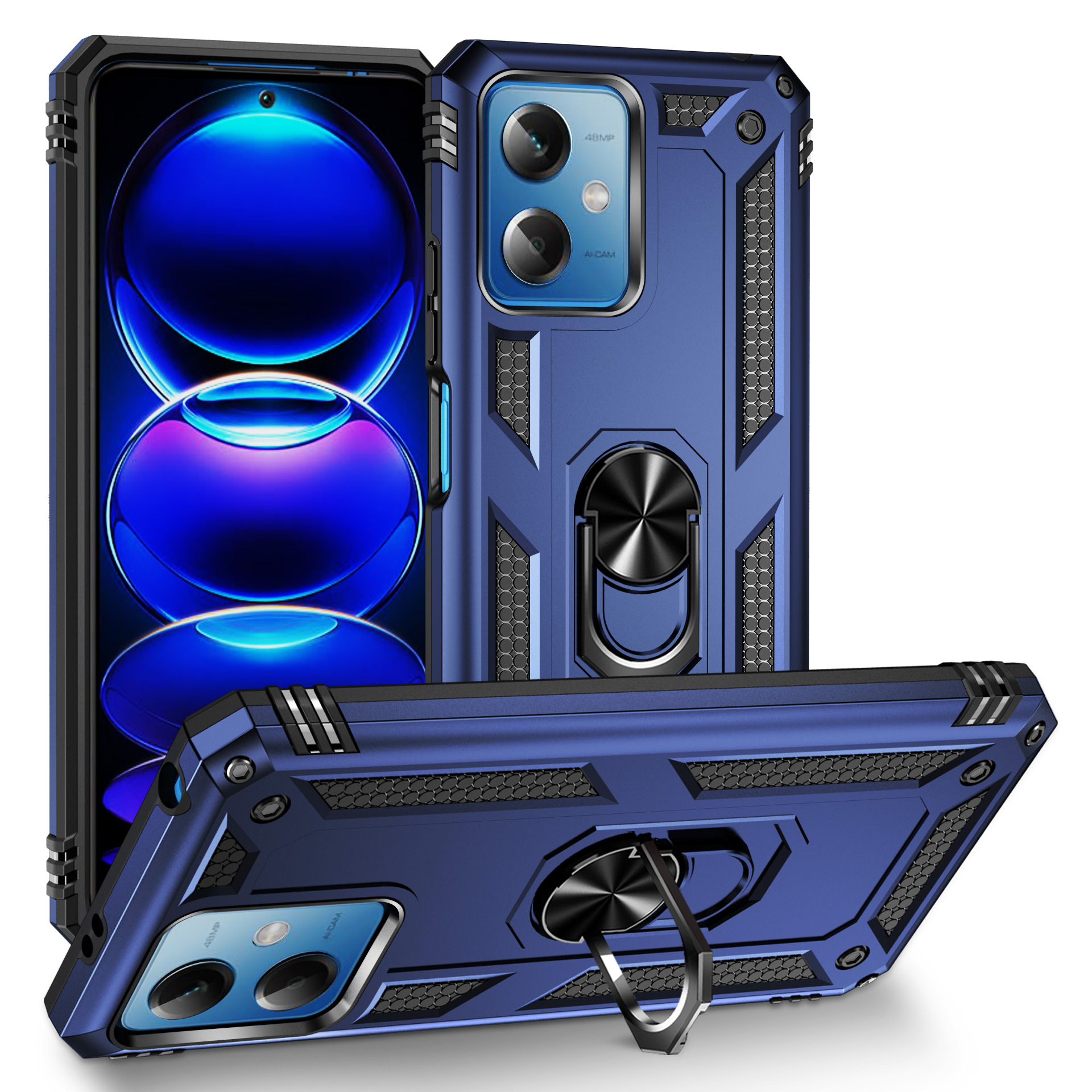 

Für Xiaomi Redmi Anmerkung 12 5G (China) / Anmerkung 12 5g / Poco X5 5G Ring Kickstand -telefonhülle TPU + PC -handyabdeckung - Blau, Xiaomi Redmi Note 12 5G (China)