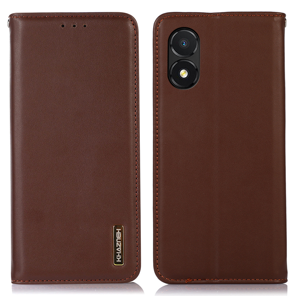 

Khazneh Für Ehren X5 4G RFID Blockierblocker Brieftaschenhülle Echtes Kuhhaftverlorten -leder -mobiltelefonabdeckung - Braun, Honor X5 4G