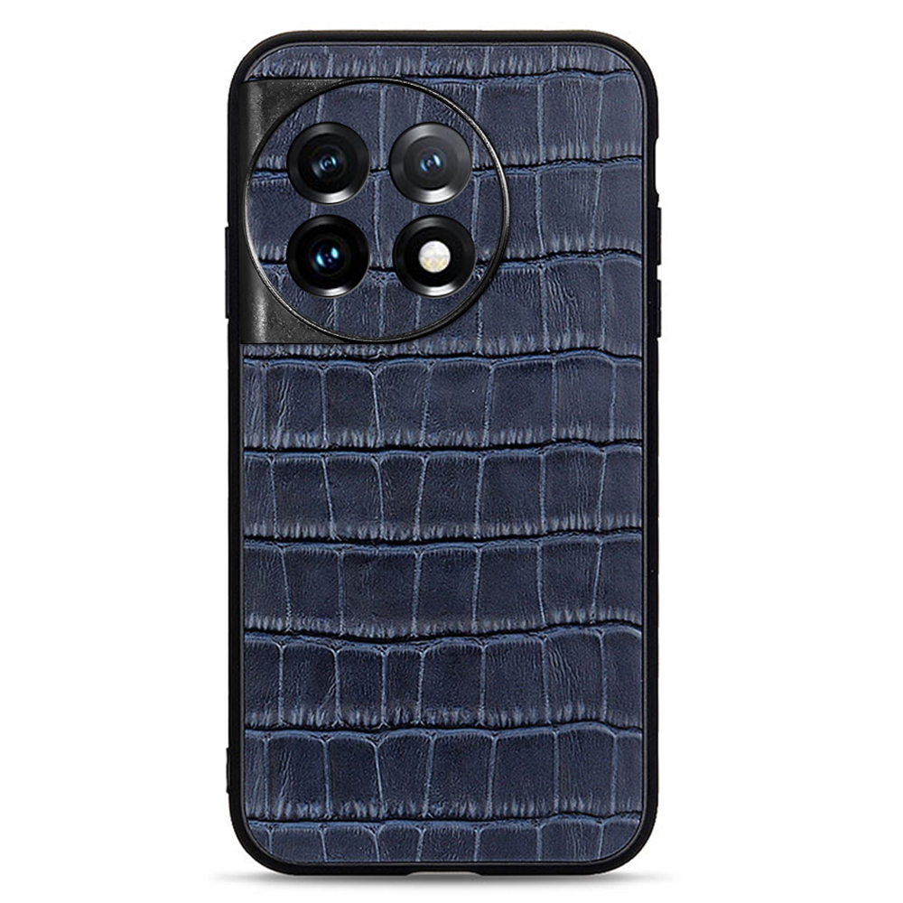 

Für OnePlus 11 5G Echtes Leder + TPU Crocodile Texture Phone Case Drop-proof Mobile Cover - Blau, OnePlus 11 5G