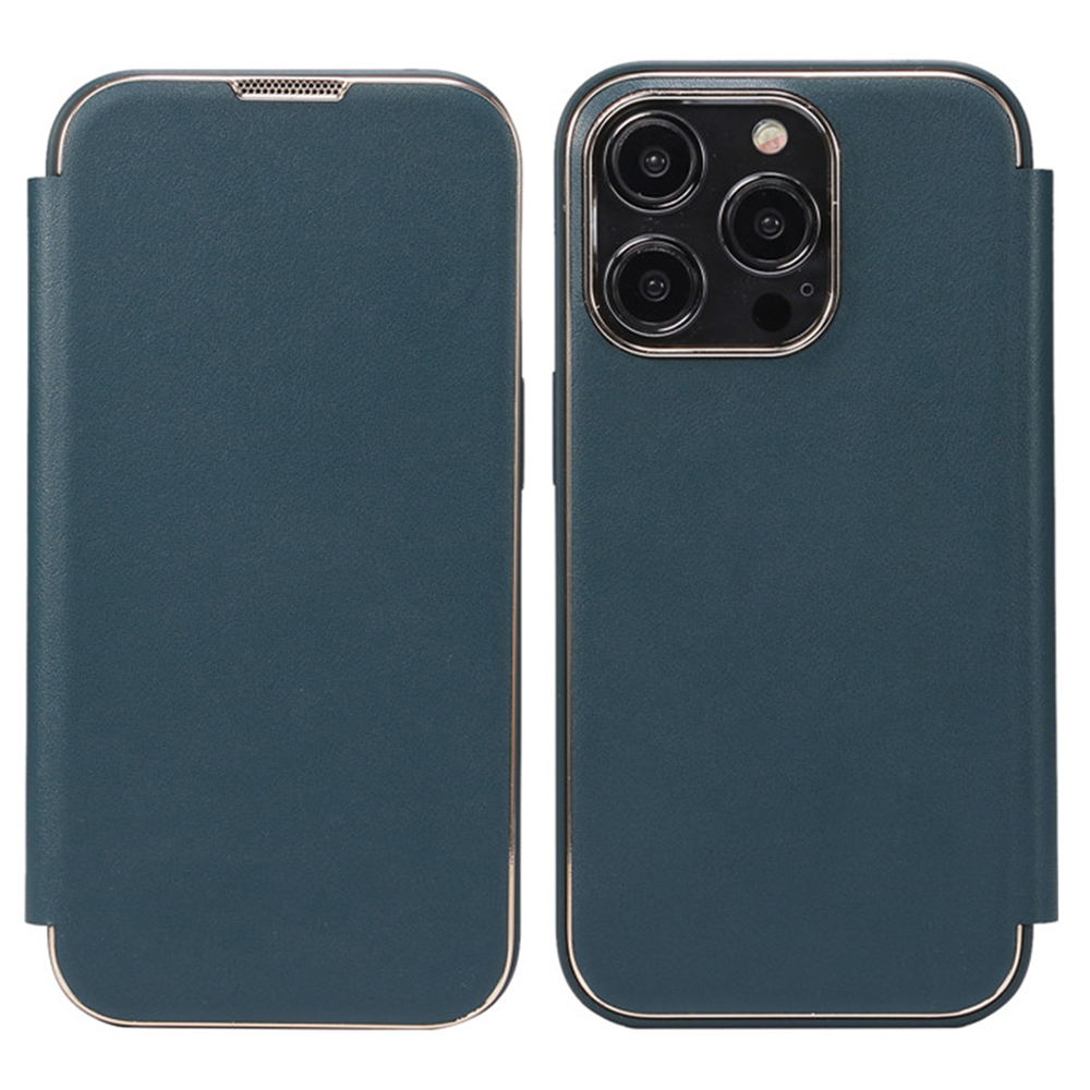 

Обложка на Гальванирующих Телефона Для Iphone 14 Pro, Антикостюм PU Leather+PC+TPU Phone Stand Shell Shell - Зеленый, iPhone 14 Pro