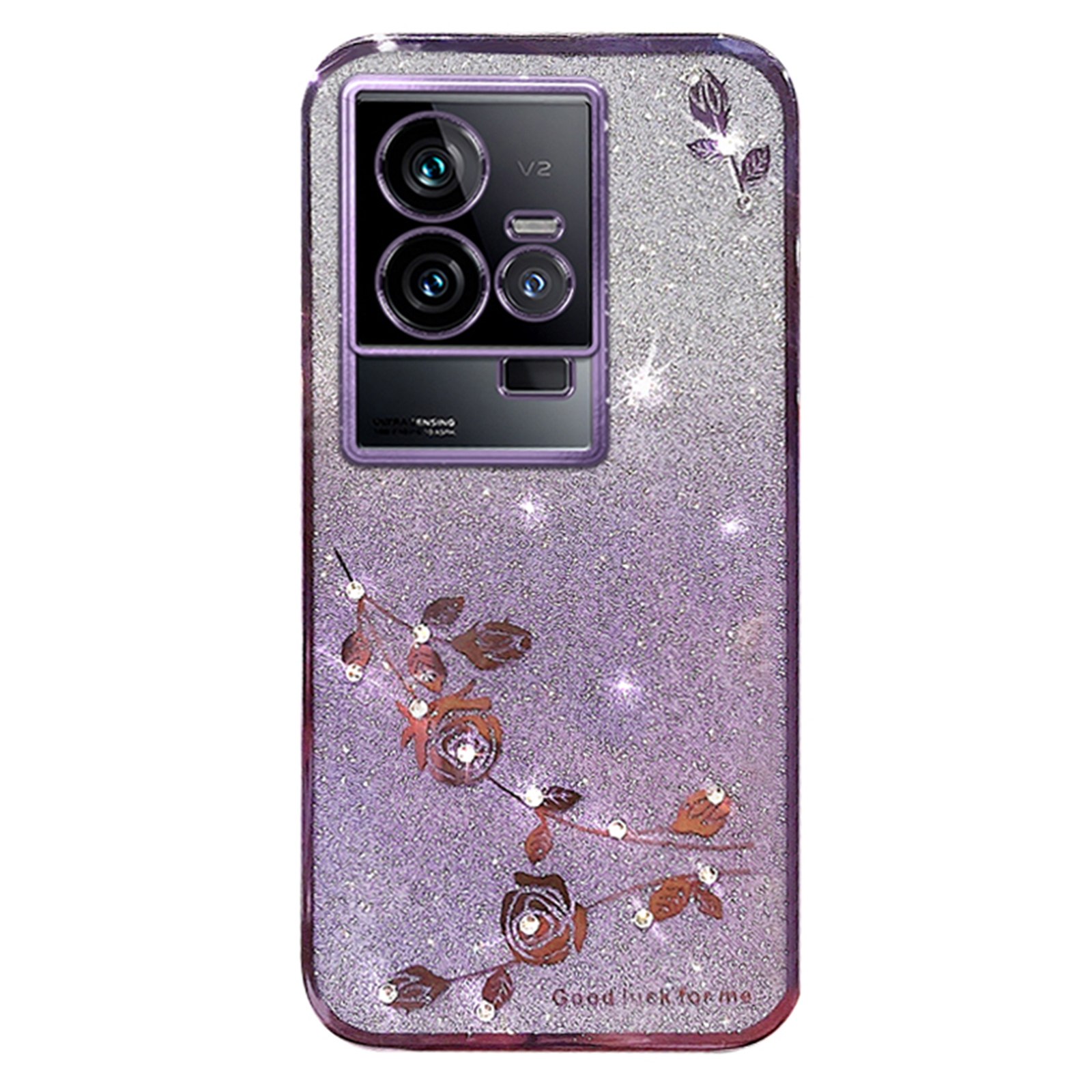 

Telefon TPU -hülle Für Vivo Iqoo 11 5g, Gradient Glitzer Blumenblumen -strass -dekor -telefonabdeckung - Lila, vivo iQOO 11 5G