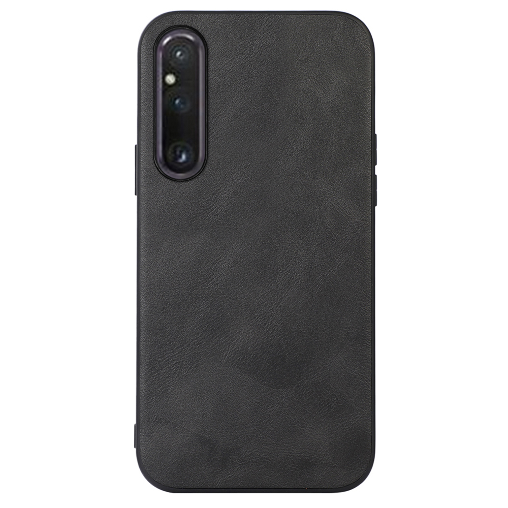 

Für Sony Xperia 1 V Cowhide Textur PU Lederbeschichtung Hülle Hartes PC Soft TPU Telefonabdeckung - Schwarz, Sony Xperia 1 V