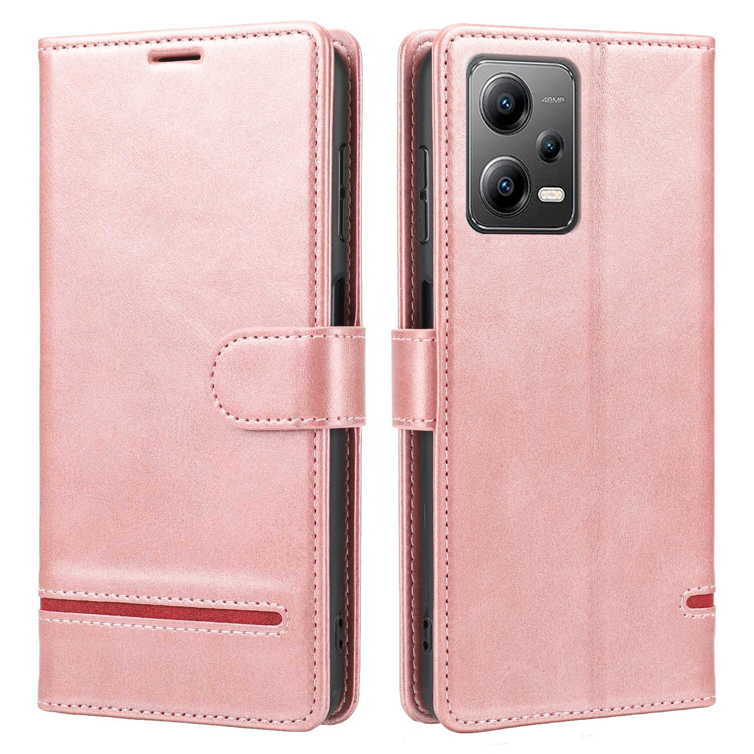 

Für Xiaomi Redmi Anmerkung 12 5G (indien) / 12 5G (China) / Poco X5 5G Horizontale Leitungsleder -hülle Wallet Wallet Abdeckung - Rosa, Xiaomi Redmi Note 12 5G (India)