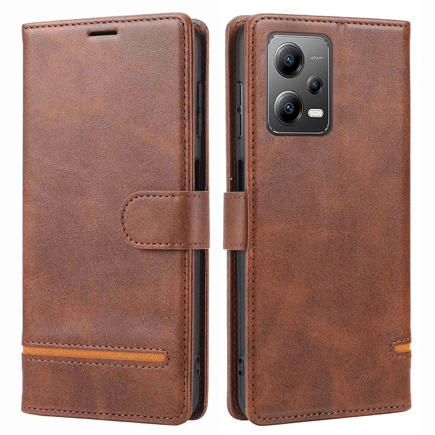 

Für Xiaomi Redmi Anmerkung 12 5G (indien) / 12 5G (China) / Poco X5 5G Horizontale Leitungsleder -hülle Wallet Wallet Abdeckung - Braun, Xiaomi Redmi Note 12 5G (India)