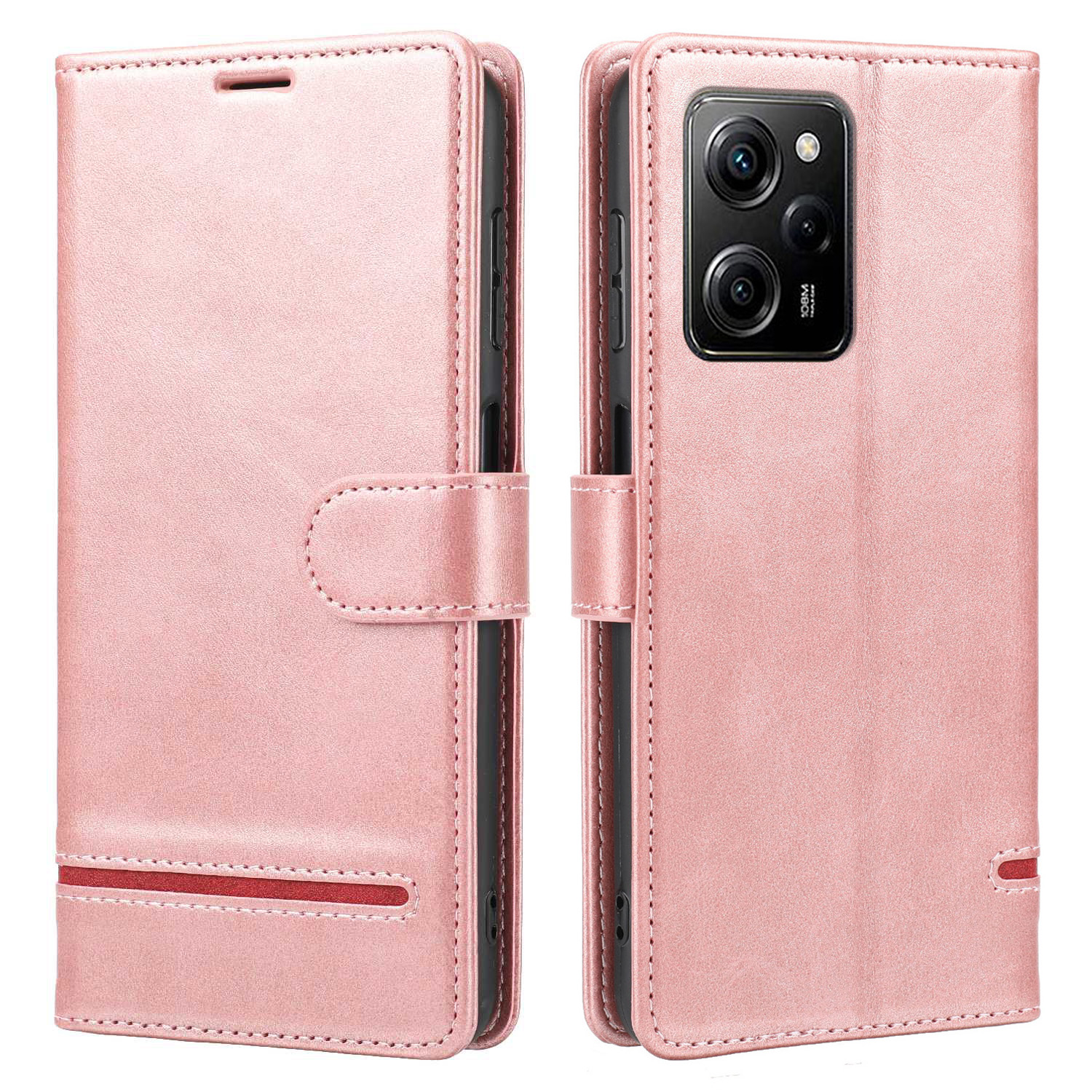 

Für Xiaomi Redmi Note 12 Pro 5g / Hinweis 12 Pro Speed ​​5g / Poco X5 Pro 5G Horizontal Line Ständer Brieftasche Lederabdeckung - Rosa, Xiaomi Redmi Note 12 Pro 5G