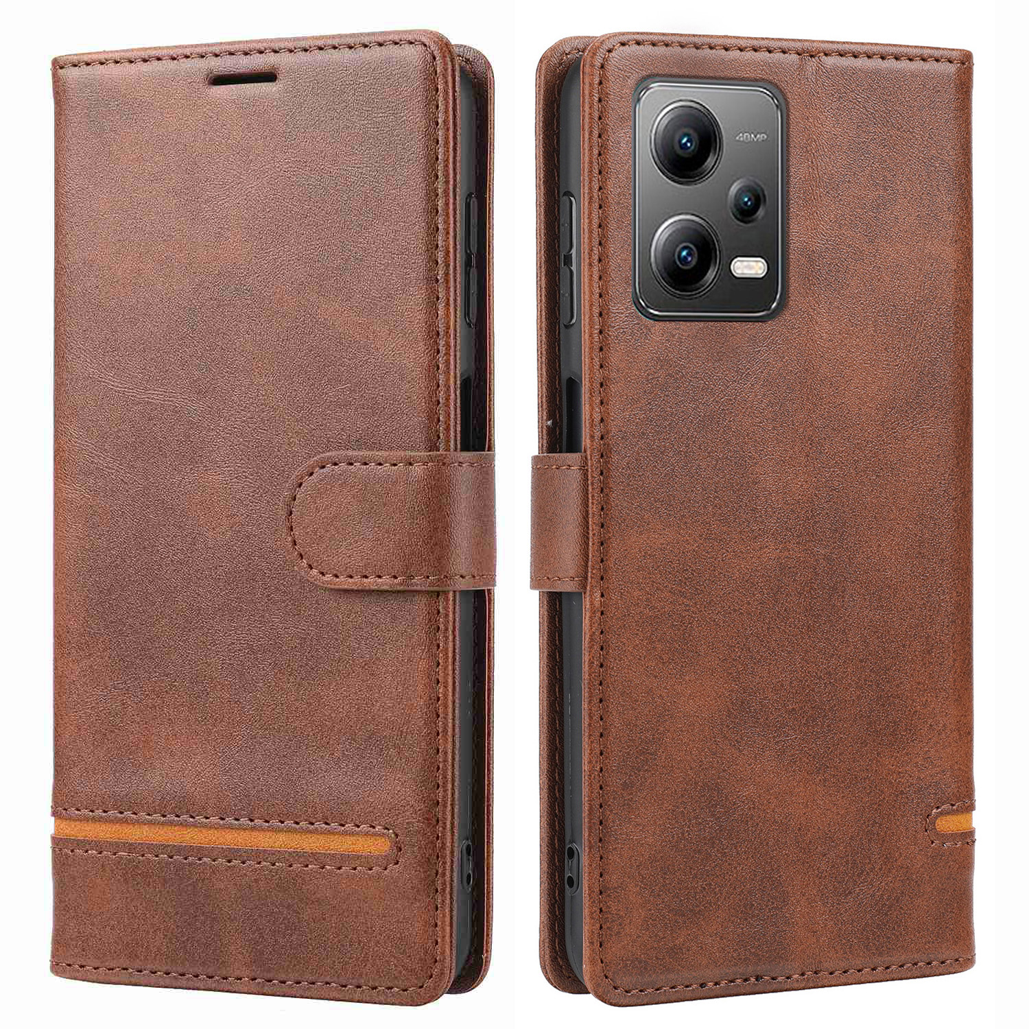 

Für Xiaomi Redmi Note 12 Pro+ 5g / 12 Explorer 5G Wallet Hülle Horizontale Leitungsständer Lederabdeckung - Braun, Xiaomi Redmi Note 12 Pro+ 5G