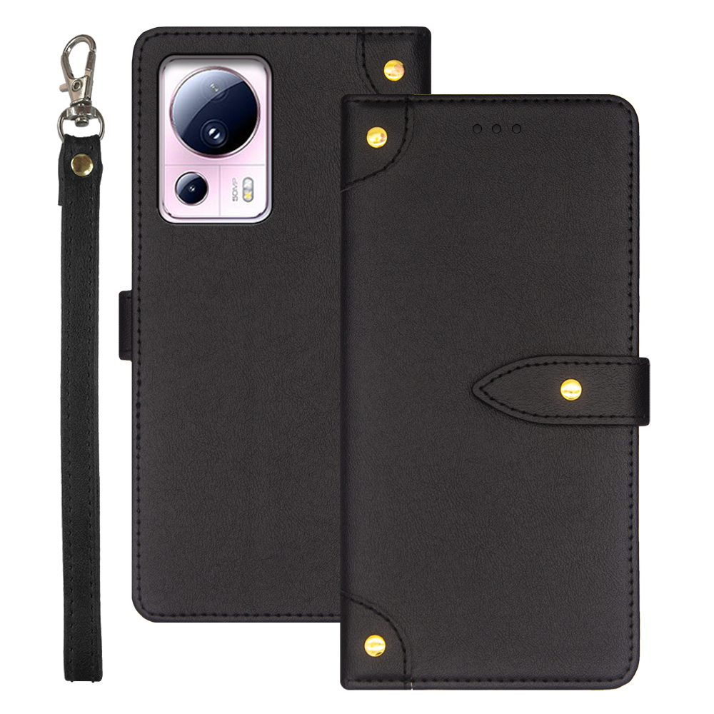 

IDEWEI -telefonhülle Für Xiaomi 13 Lite Stand Phone Case PU Leder -karten -slots Handyabdeckung - Schwarz, Xiaomi 13 Lite