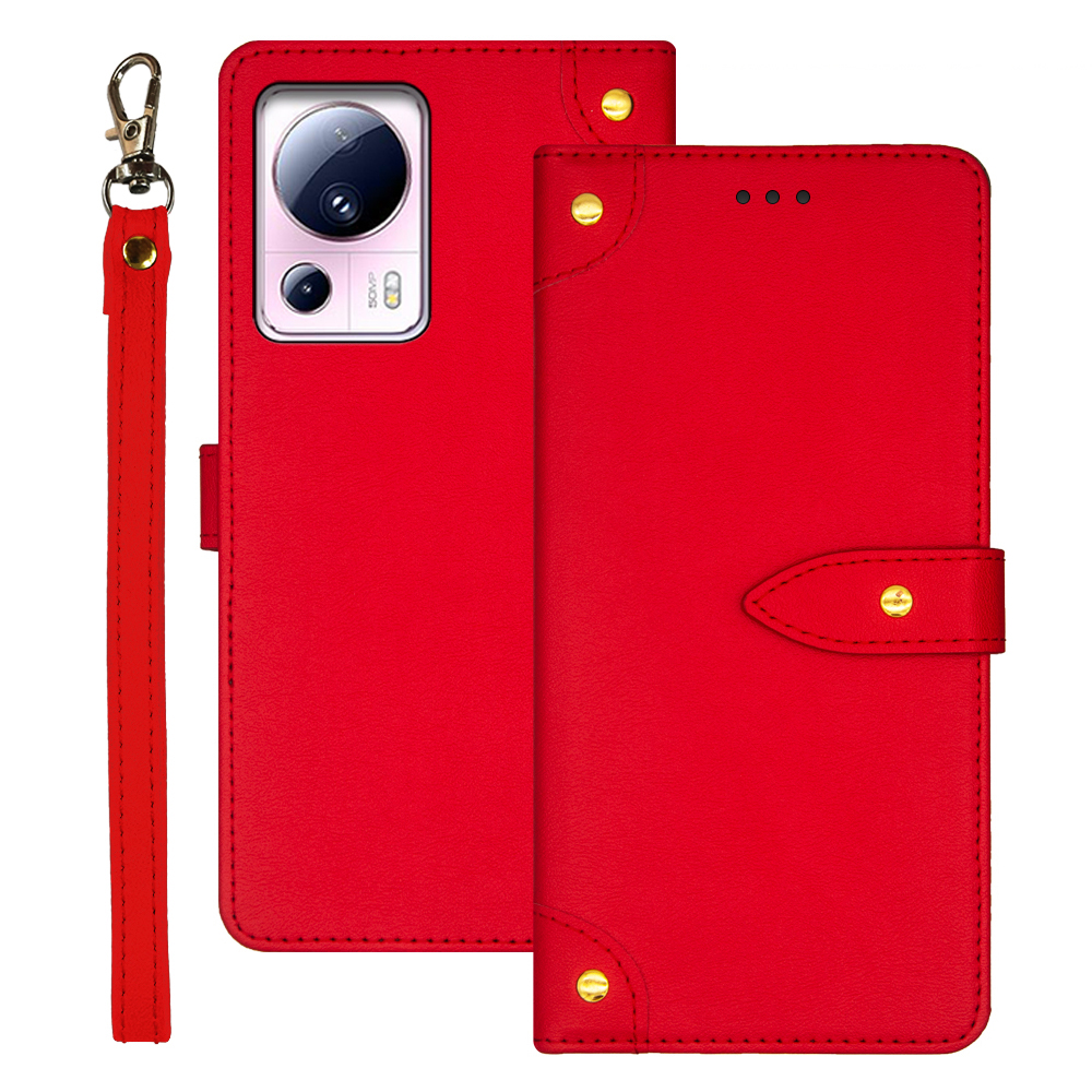

IDEWEI -telefonhülle Für Xiaomi 13 Lite Stand Phone Case PU Leder -karten -slots Handyabdeckung - Rot, Xiaomi 13 Lite