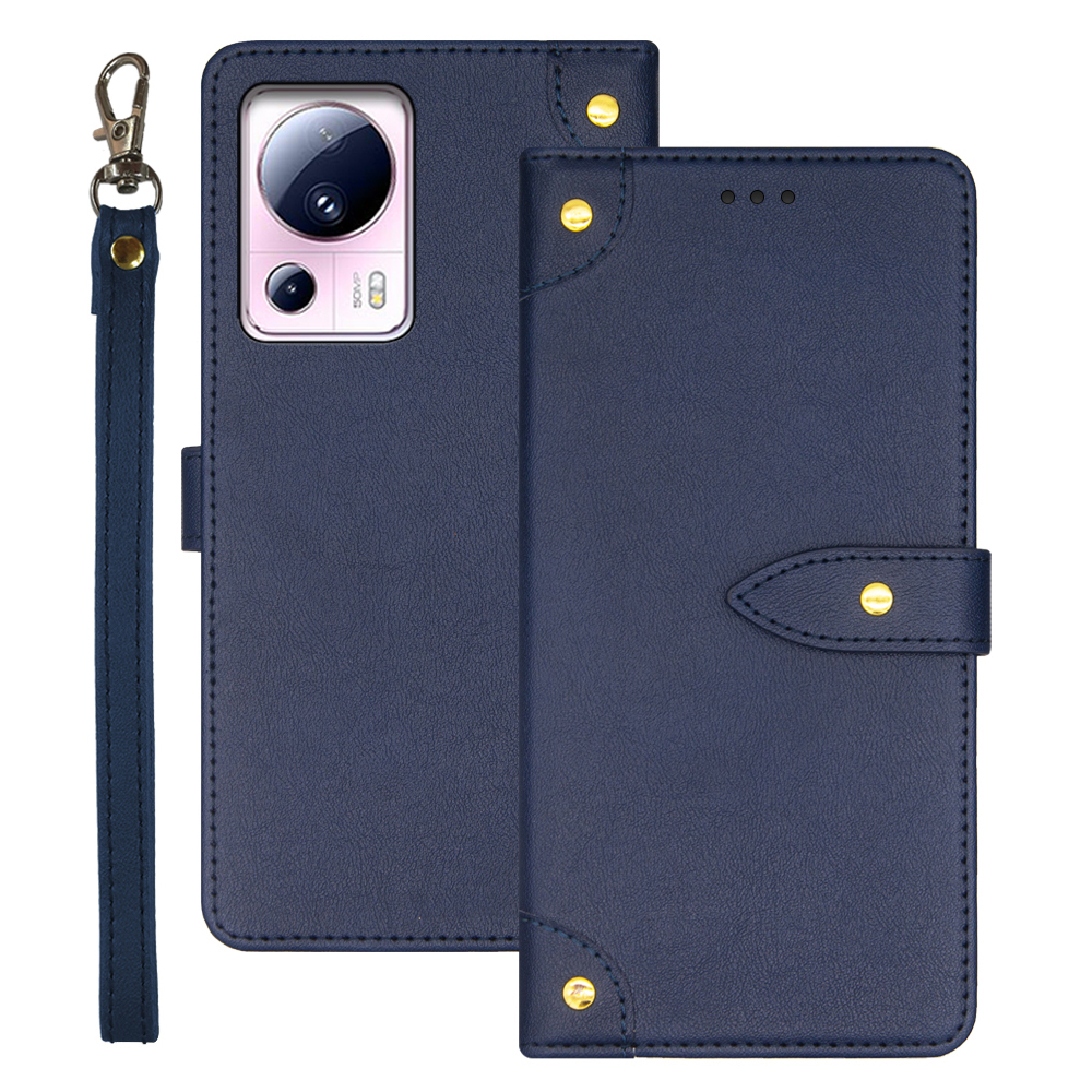 

IDEWEI -telefonhülle Für Xiaomi 13 Lite Stand Phone Case PU Leder -karten -slots Handyabdeckung - Blau, Xiaomi 13 Lite