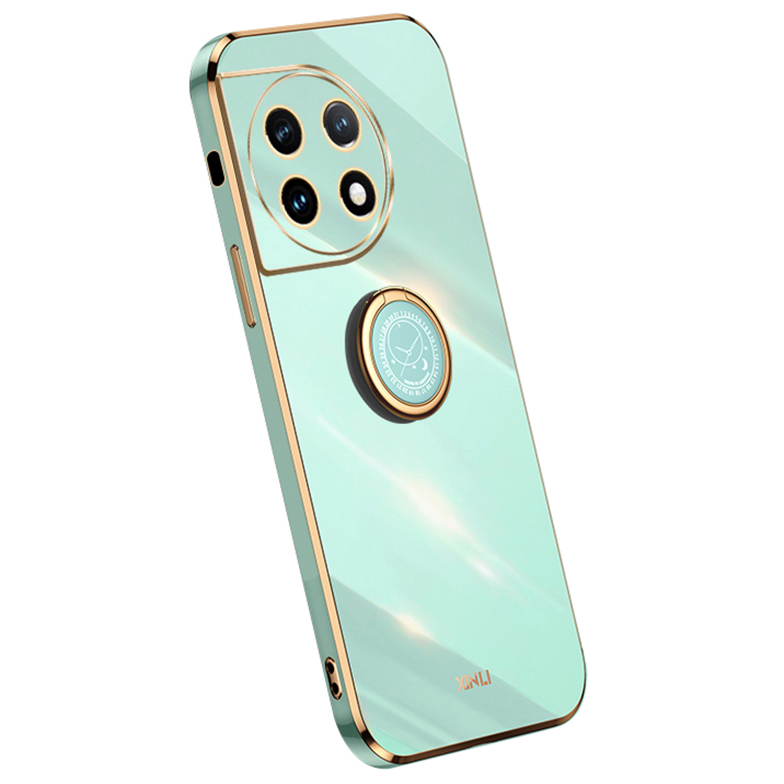 

Xinli Für OnePlus 11 5G Ring Kickstand Elektroplating Phone Case Anti-drop-tpu-telefonabdeckung - Cyan, OnePlus 11 5G