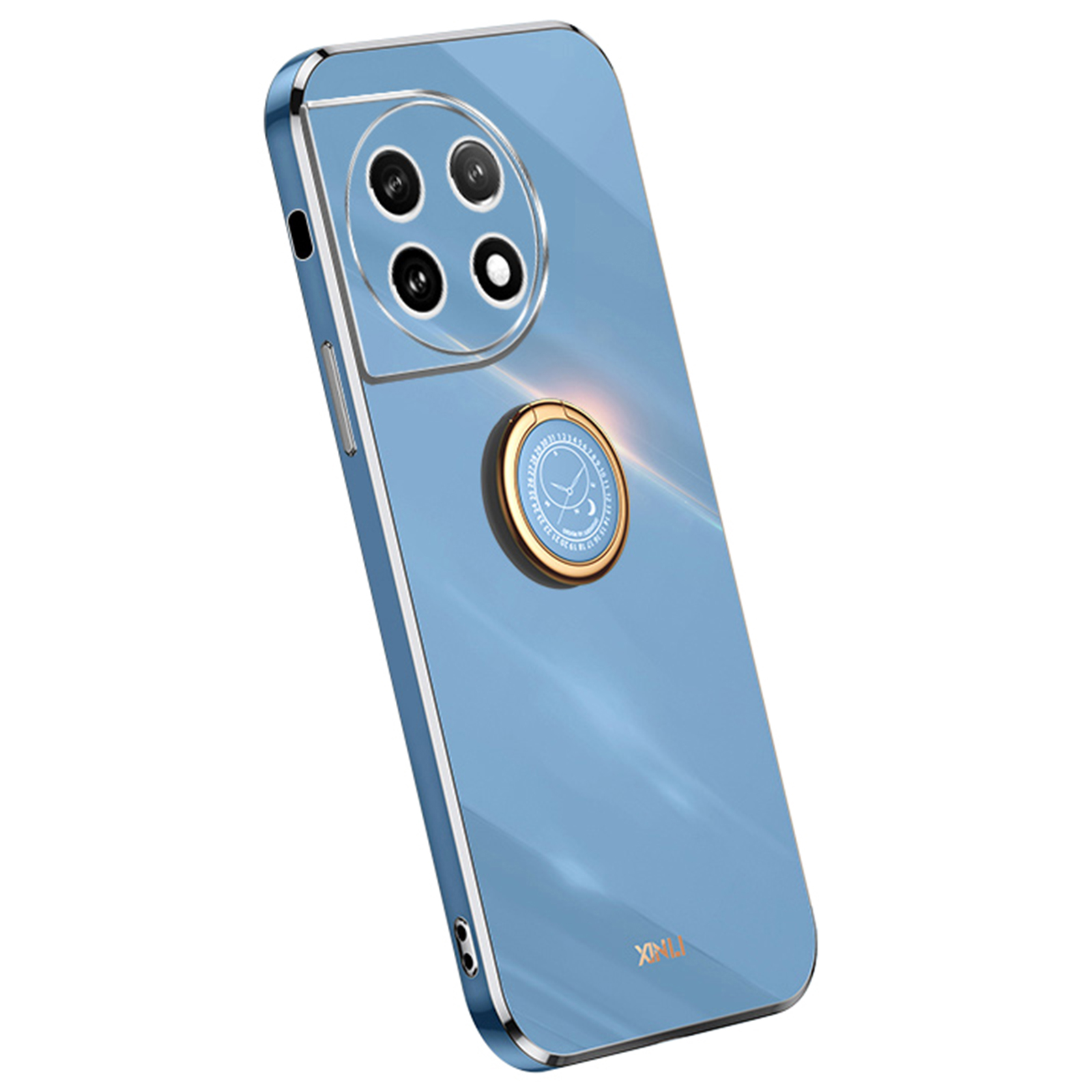 

Xinli Für OnePlus 11 5G Ring Kickstand Elektroplating Phone Case Anti-drop-tpu-telefonabdeckung - Blau, OnePlus 11 5G