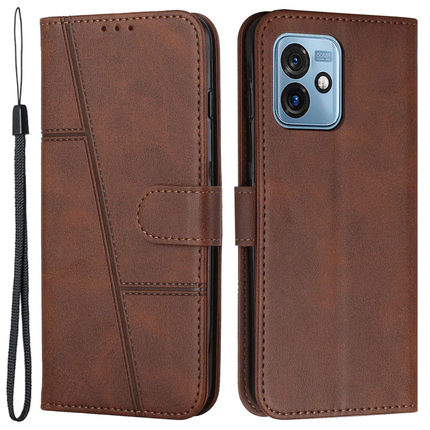 

Für Motorola Moto G 5G (2023) PU Leder -brieftaschenhülle Hülle Schutzhelfer -telefonabdeckung - Braun, Motorola Moto G 5G (2023)