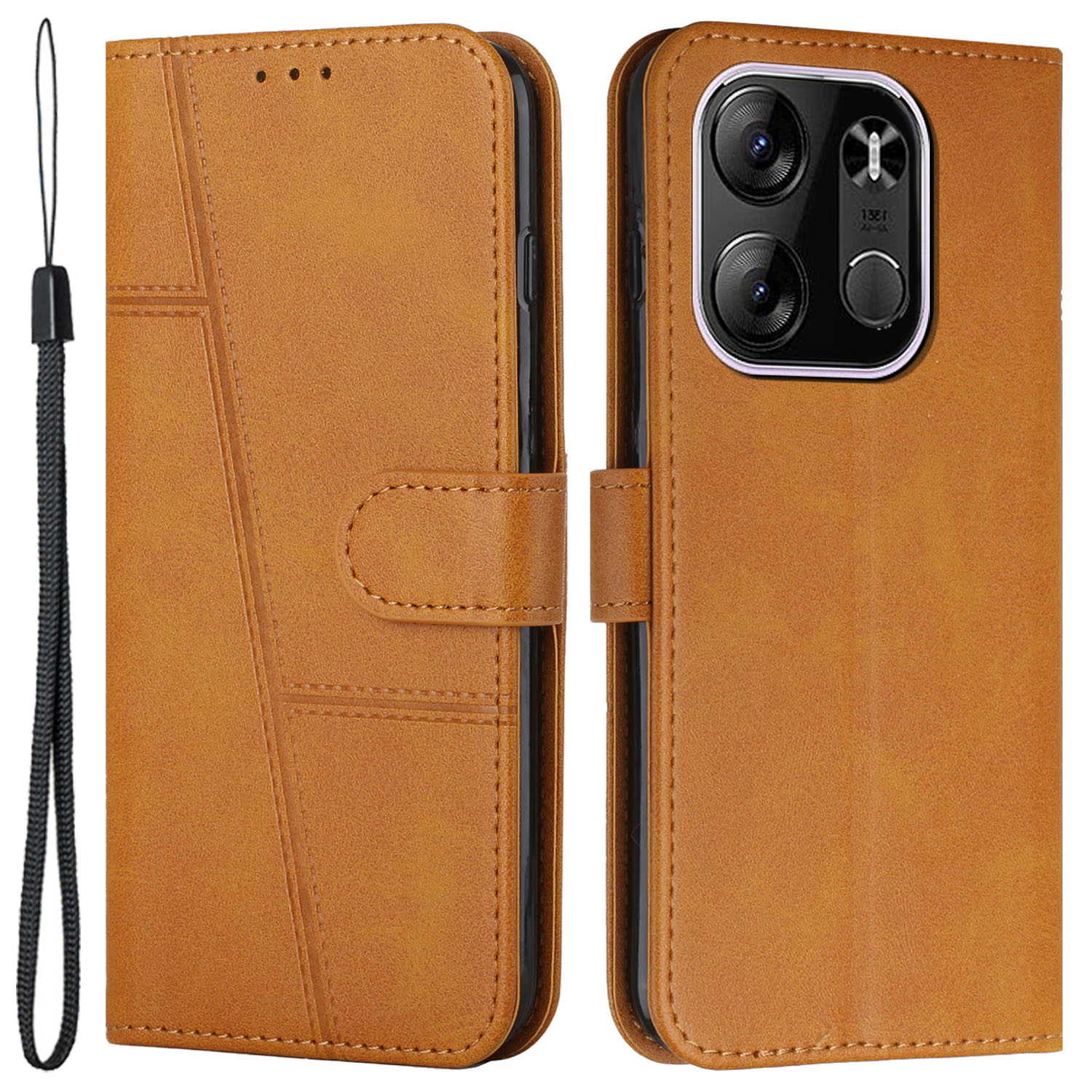 

Für Tecno Spark Go 2023 4G Wallet Phone Hülle Ständer PU Leder Schutz Telefonabdeckung - Gelb, Tecno Spark Go 2023 4G