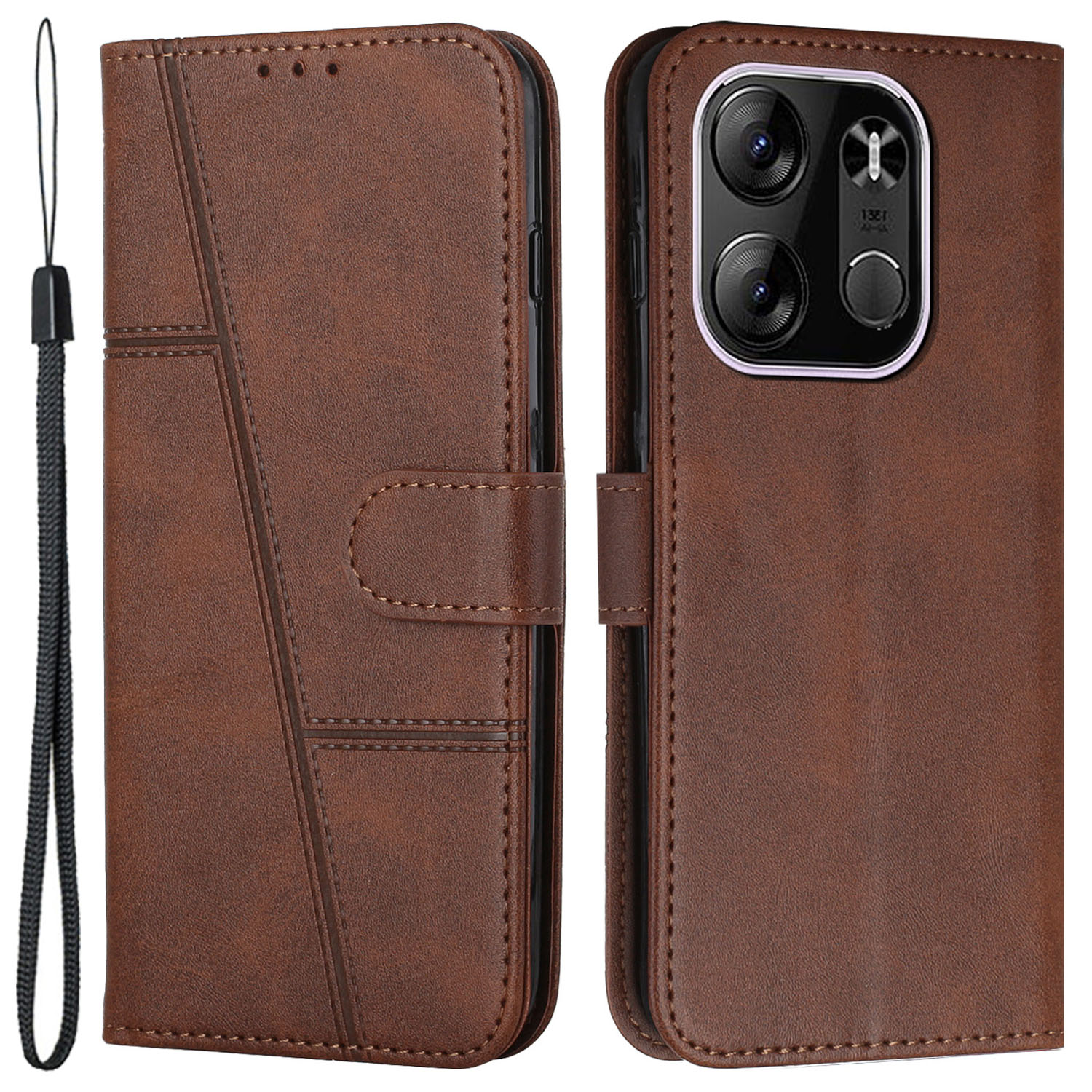 

Für Tecno Spark Go 2023 4G Wallet Phone Hülle Ständer PU Leder Schutz Telefonabdeckung - Braun, Tecno Spark Go 2023 4G