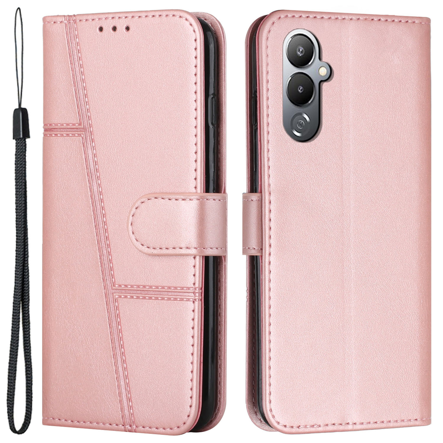 

Für Tecno Pova 4 4G PU Leder Schockdelie -telefonhülle Telefonabdeckung Mit Brieftaschenständer - Roségold, Tecno Pova 4 4G