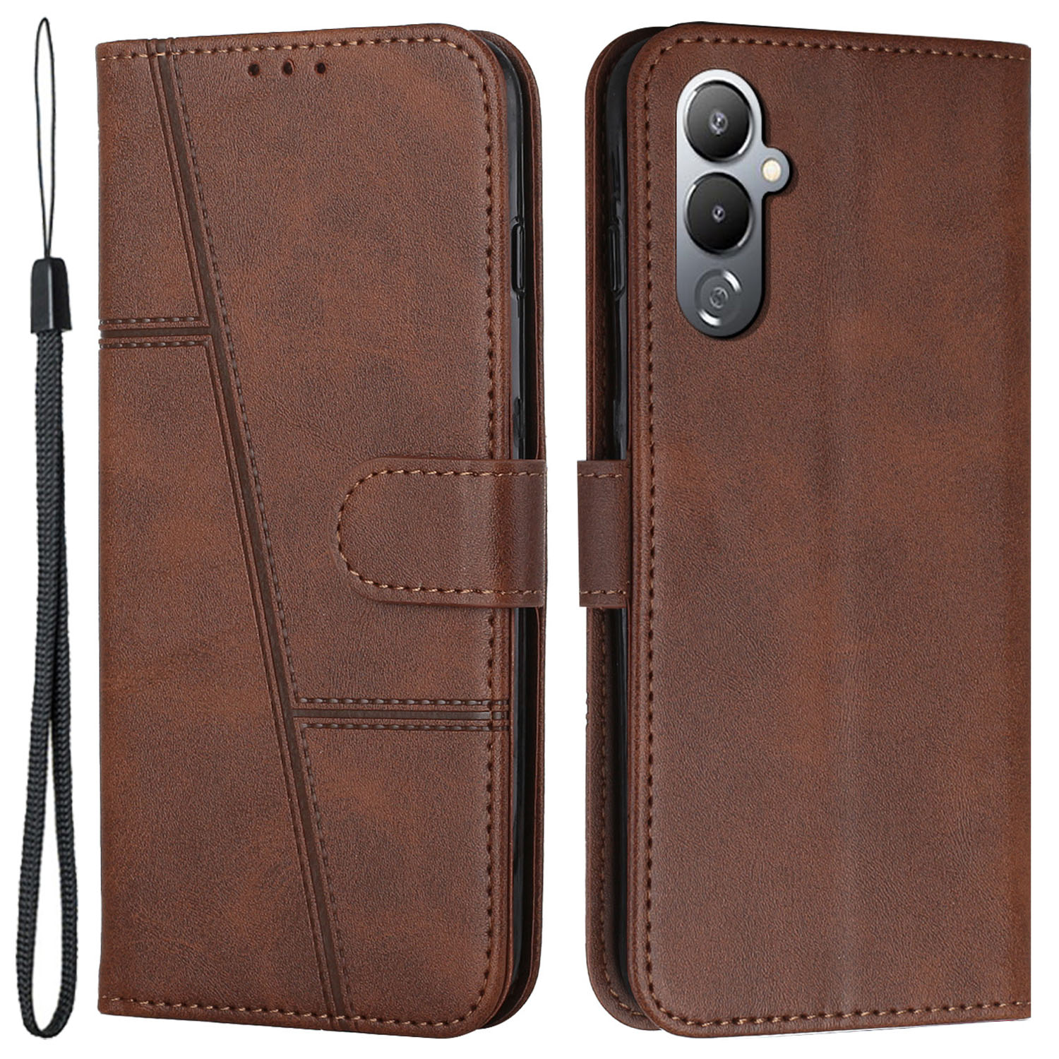 

Für Tecno Pova 4 4G PU Leder Schockdelie -telefonhülle Telefonabdeckung Mit Brieftaschenständer - Braun, Tecno Pova 4 4G