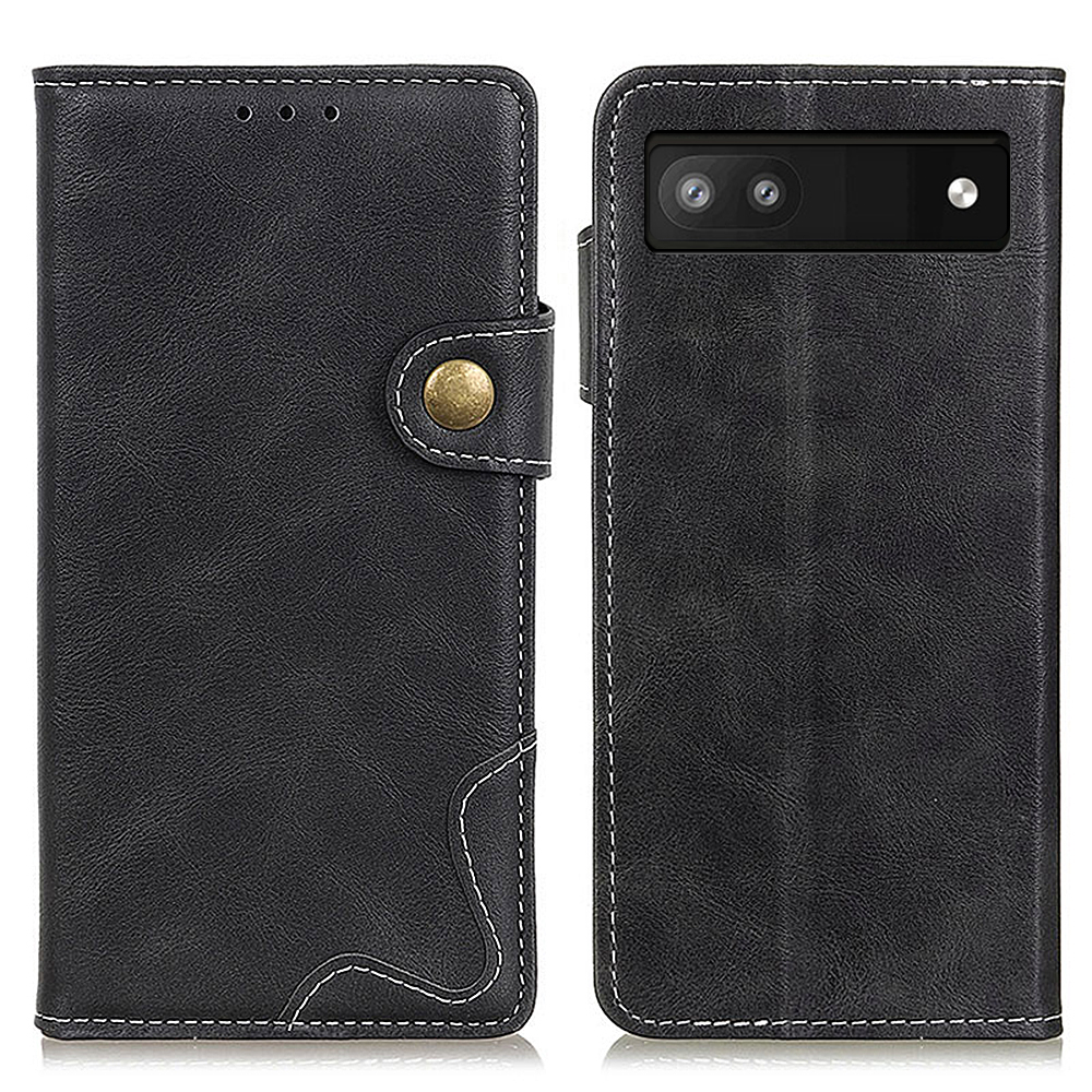 

Für Google Pixel 7a PU Leder Brieftasche Hülle S-förmige Texturständer Schockdelie-telefonabdeckung - Schwarz, Google Pixel 7a