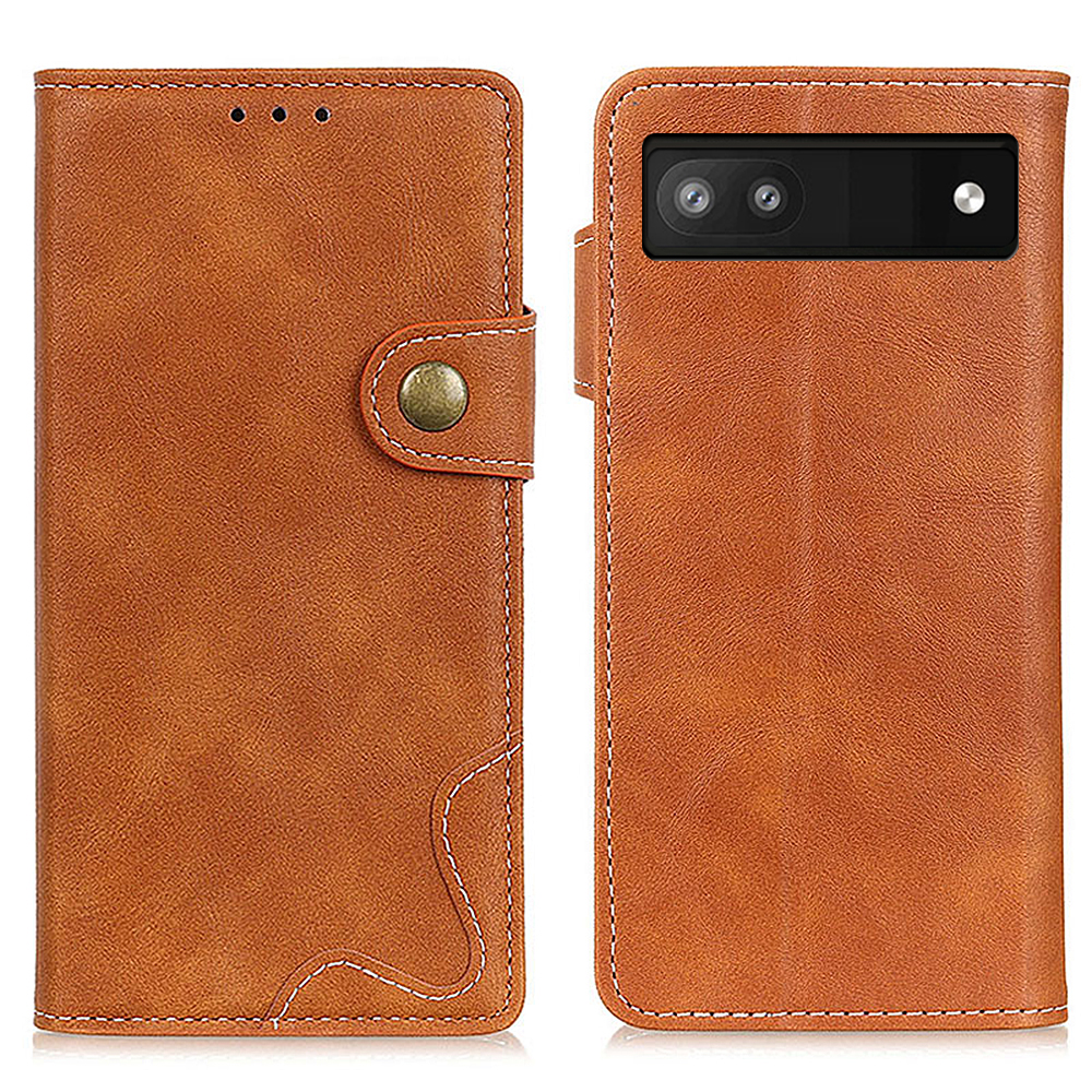 

Für Google Pixel 7a PU Leder Brieftasche Hülle S-förmige Texturständer Schockdelie-telefonabdeckung - Braun, Google Pixel 7a