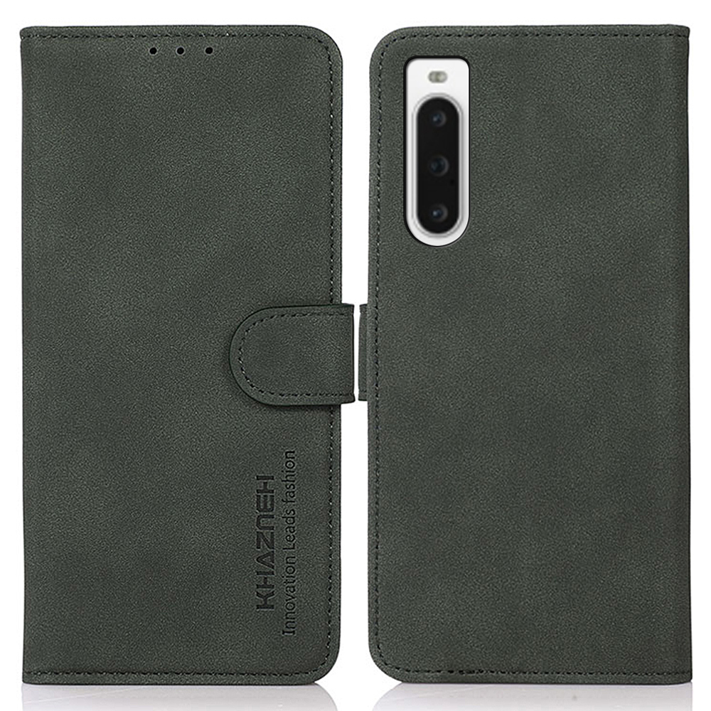

Khazneh Für Sony Xperia 10 V PU Leder Telefon Hülle Wallet Stand Flip Protective Cover - Grün, Sony Xperia 10 V