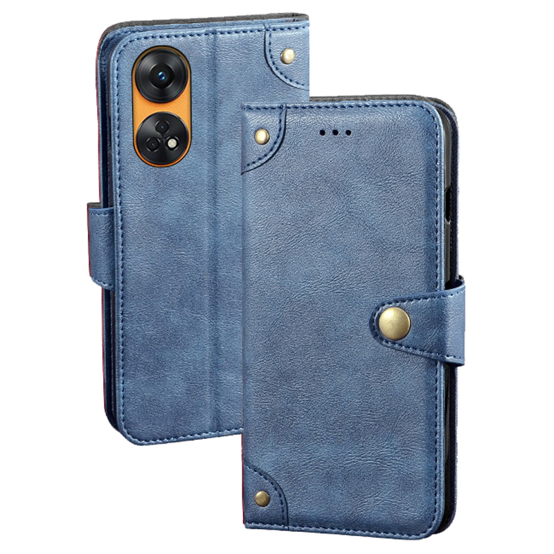 

IDEWEI -telefonabdeckung Für Oppo Reno8 T 4G Telefonhülle Flip Leder Brieftasche Smartphone Stand Shell - Blau, Oppo Reno8 T 4G