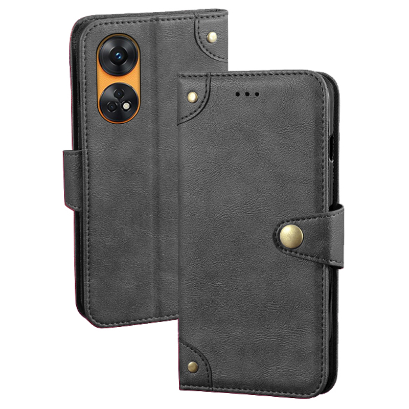 

IDEWEI -telefonabdeckung Für Oppo Reno8 T 4G Telefonhülle Flip Leder Brieftasche Smartphone Stand Shell - Schwarz, Oppo Reno8 T 4G