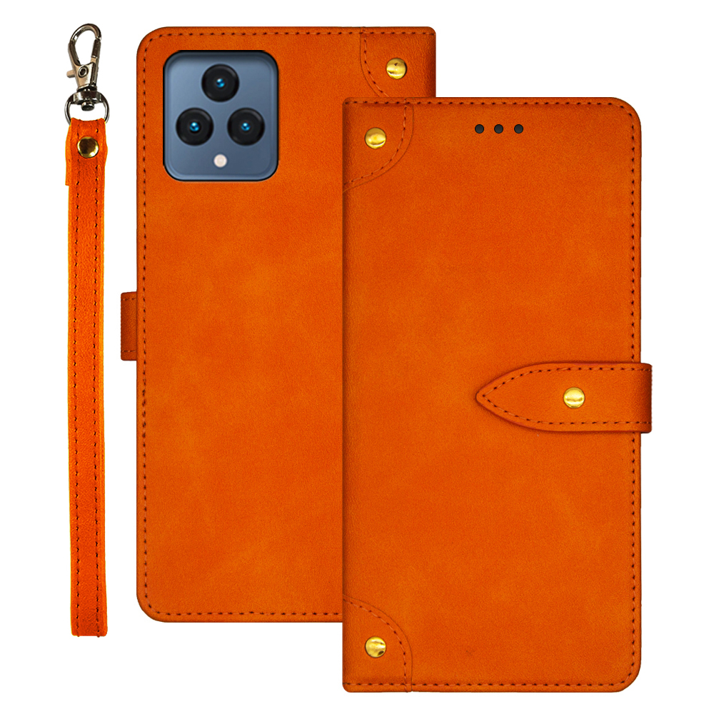 

IDEWEI Für T-Mobile Revvl 6 5G Leder-telefonhülle Mit Kartensteckplätzen Stehen Mobile Schutzhelfer - Orange, T-Mobile REVVL 6 5G