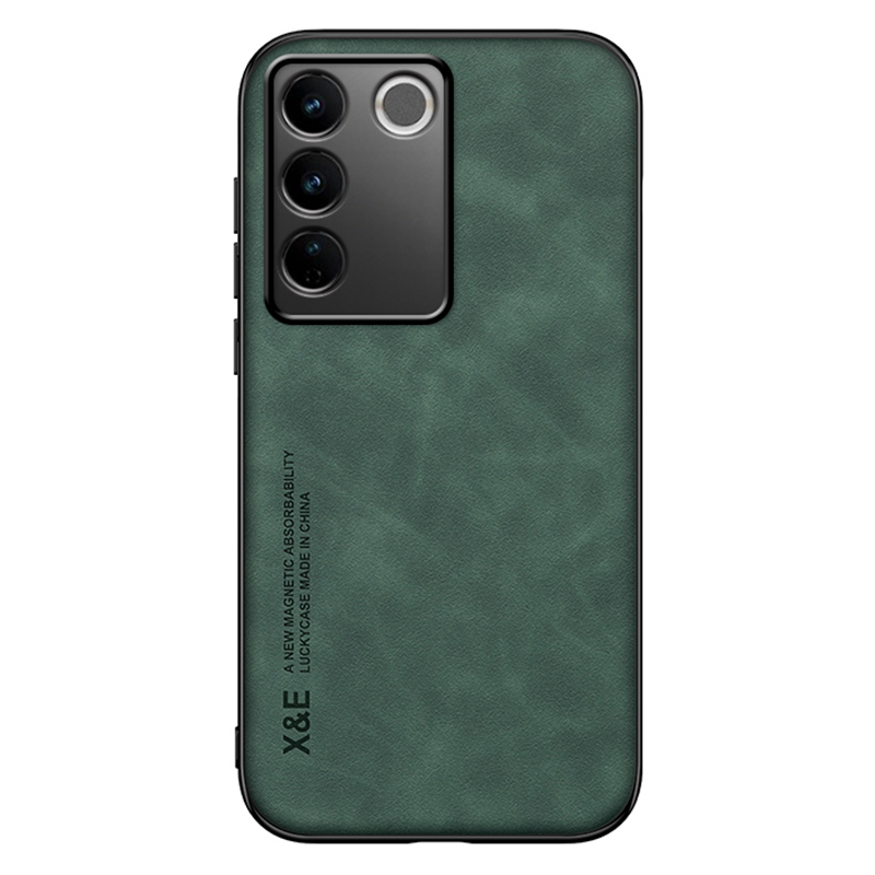 

x & e Skin-touch-telefonhülle Für Vivo S16 PU Leder TPU Pc-abdeckung Eingebauter Magnethalter Metallblech - Grün, vivo S16