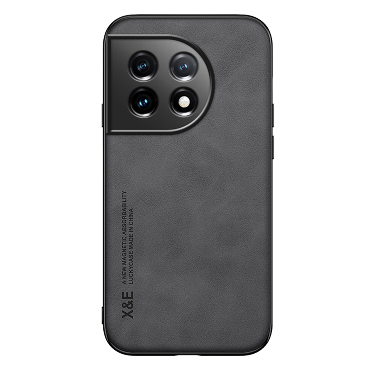 

x & e Skin-touch-telefonhülle Für OnePlus 11 5G Protective Cover PU Leder Tpu-pc-abdeckung Schlankes Gehäuse - Dunkelgrau, OnePlus 11 5G