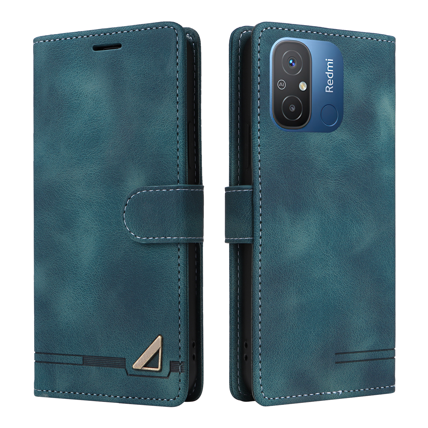 

PU Leder Flip Cover Für Xiaomi Redmi 12C 4G Wallet Phone Hülle 007 Serie Skin-Touch Schockdicht - Grün, Xiaomi Redmi 12C 4G