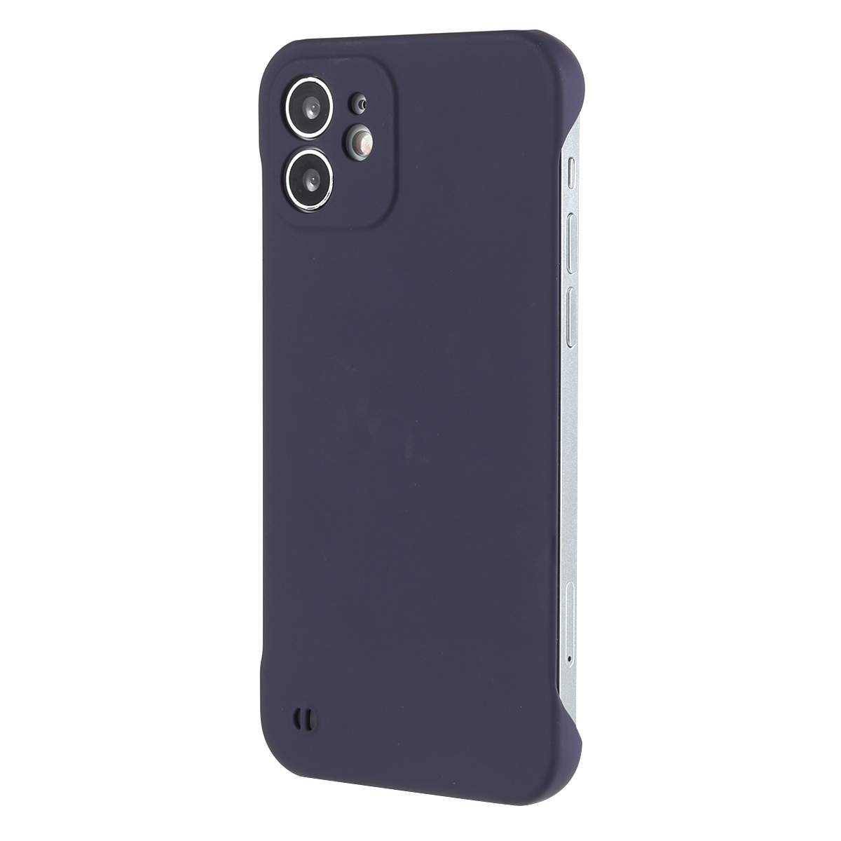 

For iPhone 12 6.1 inch Slim Frameless Case Hard PC Skin-touch Phone Cover - Dark Purple, iPhone 12