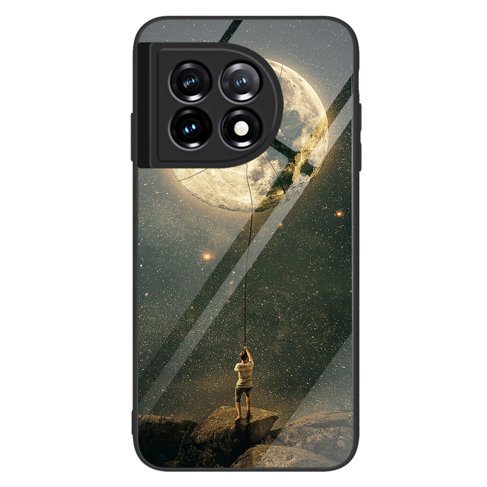 

Für OnePlus 11 5g-musterdruckendruck Anti-kratzer-telefonhülle Temperierte Glas+pc+tpu-mobiltelefonabdeckung - Mond, OnePlus 11 5G