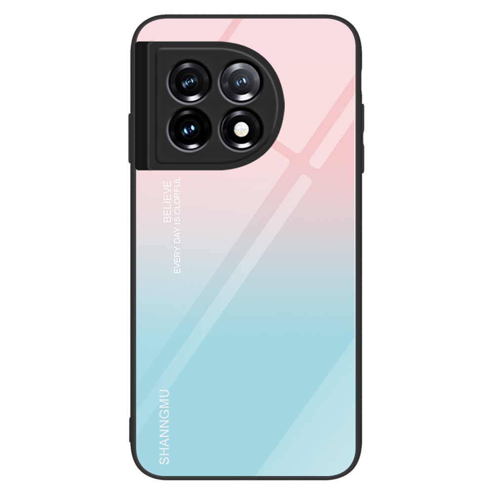 

Für OnePlus 11 5g-musterdruckendruck Anti-kratzer-telefonhülle Temperierte Glas+pc+tpu-mobiltelefonabdeckung - Gradientenrosa Blau, OnePlus 11 5G