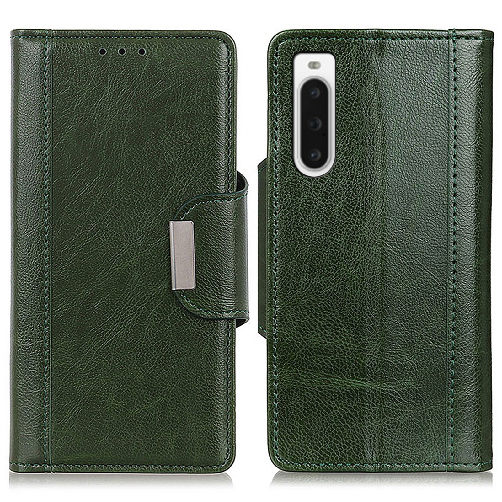 

Für Sony Xperia 10 V PU Leder Brieftasche Telefonhülle Anti-kratzer-brieftasche Telefonabdeckung - Grün, Sony Xperia 10 V
