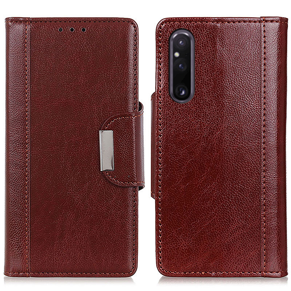 

Brieftasche Telefonhülle Für Sony Xperia 1 V Schockdcover Abdeckung PU Leder Folio Flip Telefonabdeckung - Braun, Sony Xperia 1 V