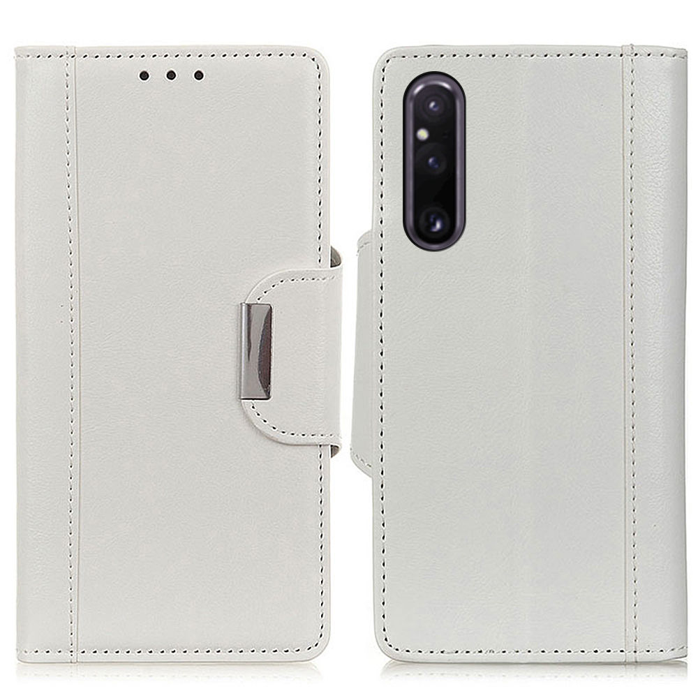 

Brieftasche Telefonhülle Für Sony Xperia 1 V Schockdcover Abdeckung PU Leder Folio Flip Telefonabdeckung - Weiss, Sony Xperia 1 V