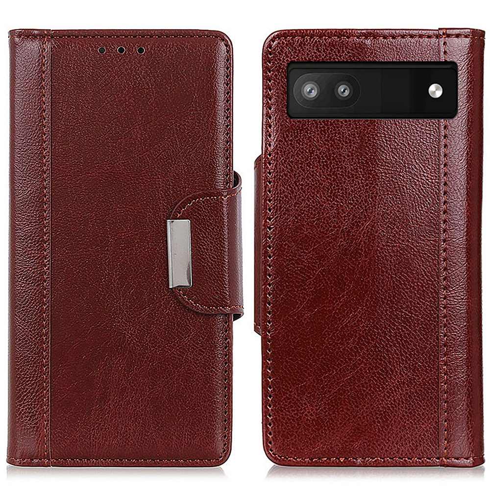 

Stoßdichtes Telefongehäuse Für Google Pixel 7a PU Leder Folio Flip Cover Wallet Stand Telefon Beschützer - Braun, Google Pixel 7a