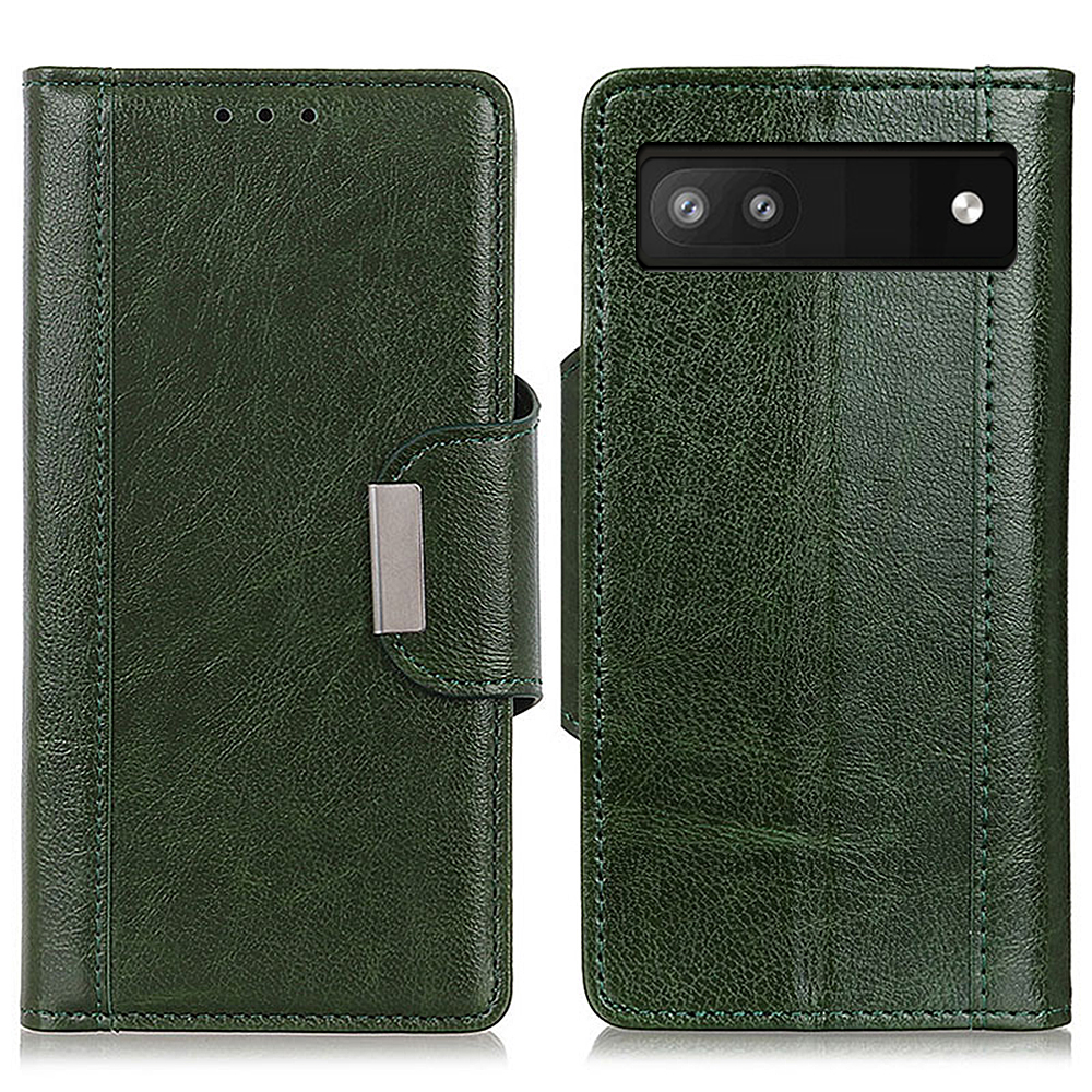 

Stoßdichtes Telefongehäuse Für Google Pixel 7a PU Leder Folio Flip Cover Wallet Stand Telefon Beschützer - Grün, Google Pixel 7a