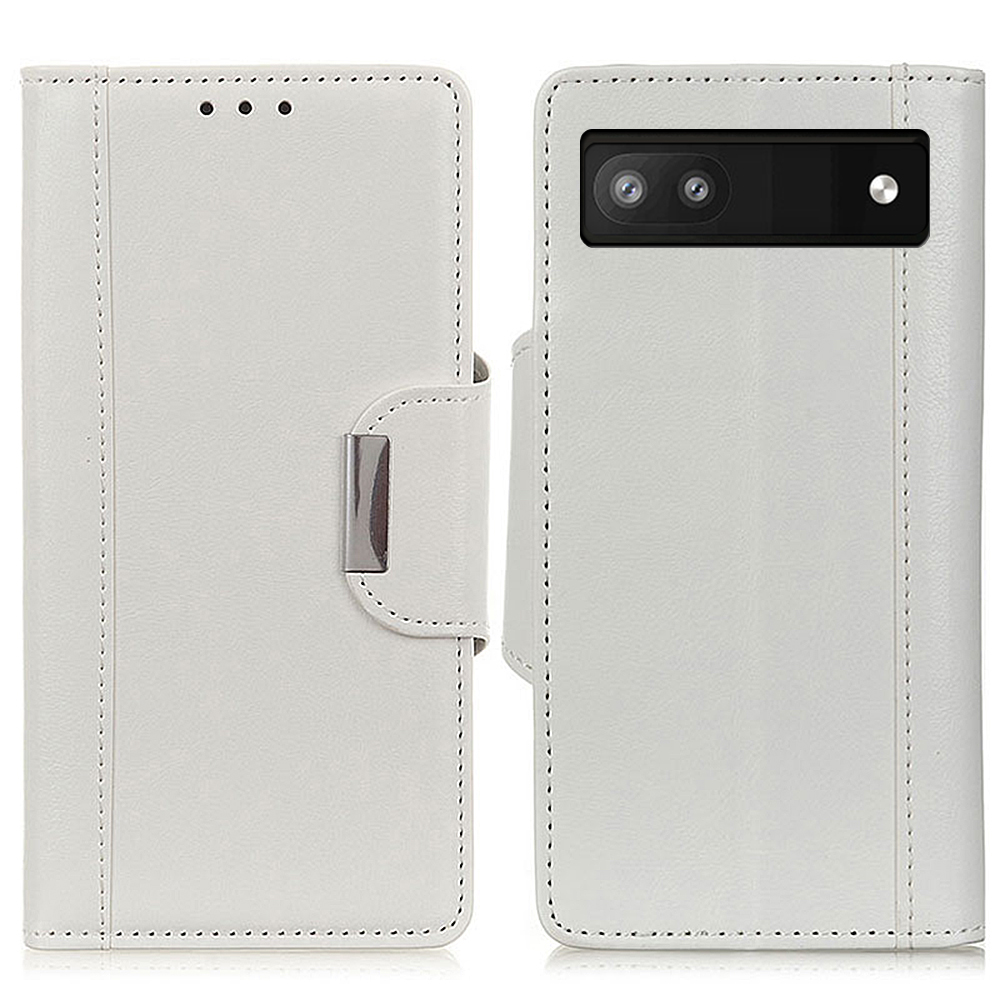 

Stoßdichtes Telefongehäuse Für Google Pixel 7a PU Leder Folio Flip Cover Wallet Stand Telefon Beschützer - Weiss, Google Pixel 7a