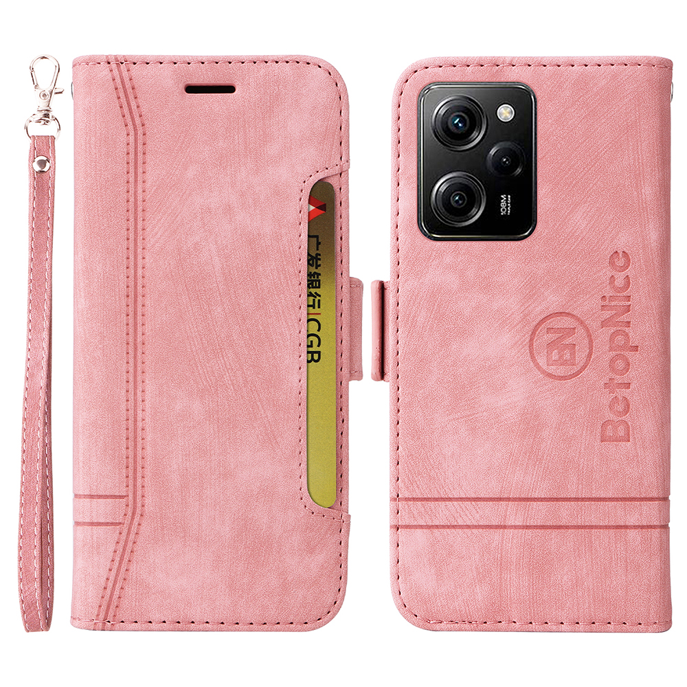 

Betopnice 001 Für Xiaomi Redmi Note 12 Pro Speed ​​5g / Poco X5 Pro 5g / Hinweis 12 Pro 5G Telefon Brieftaschenstand Hülle Abdeckung - Rosa, Xiaomi Redmi Note 12 Pro Speed 5G