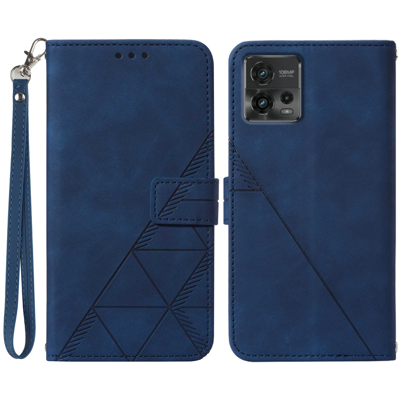 

Anti-fall-fall Für Motorola Moto G72 5G / 4G PU Leder Cover Yb-spartreihe-1 Eingeprägte Telefonschale - Saphir, Motorola Moto G72 5G