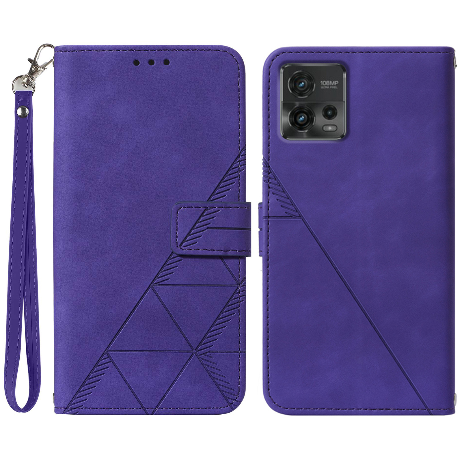 

Anti-fall-fall Für Motorola Moto G72 5G / 4G PU Leder Cover Yb-spartreihe-1 Eingeprägte Telefonschale - Lila, Motorola Moto G72 5G
