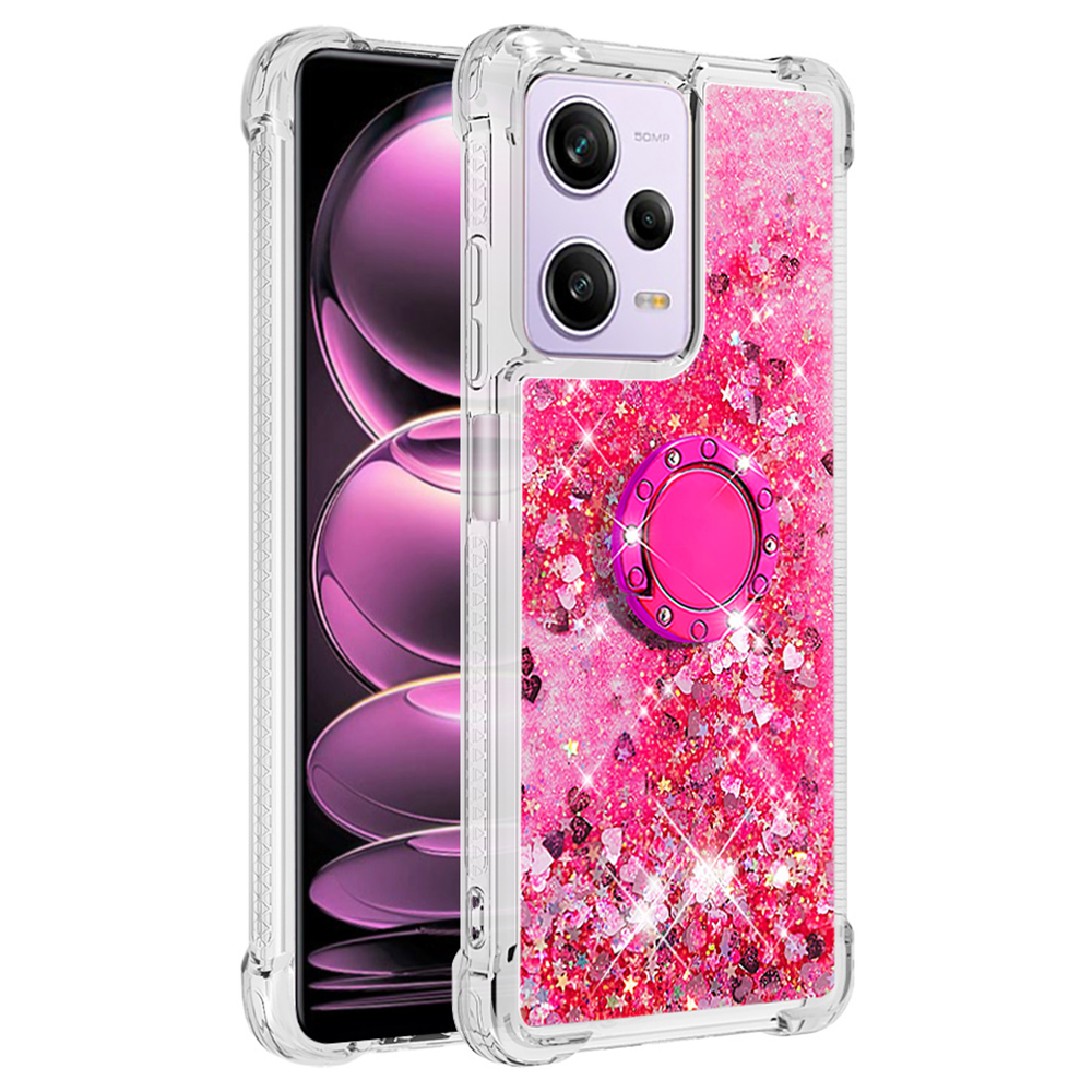 

Für Xiaomi Redmi Note 12 Pro 5G YB Ticksand Series-7 TPU Telefon Case Kickstand Cover - Rosa / Herzen, Xiaomi Redmi Note 12 Pro 5G