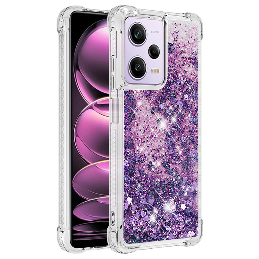

Für Xiaomi Redmi Note 12 Pro 5G (China) /(indien) YB Quicksand Series-1-mobilfunkkoffer Anti-drop-tpu-telefonabdeckung - Dunkelviolett / Herz, Xiaomi Redmi Note 12 Pro 5G